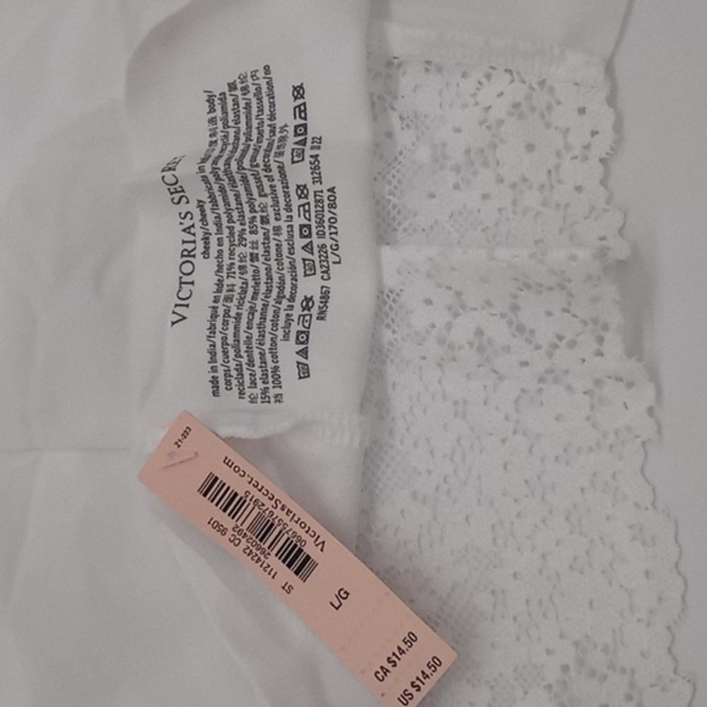 Victoria's Secret Sexy Illusions No-Show Lace Cheeky Panty White - Picture 7 of 9